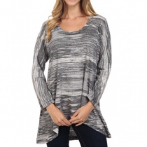Casual Style Long Sleeve Round Neck Printed T-shirt