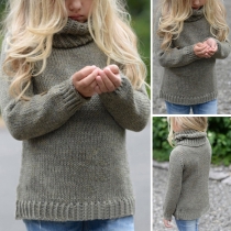 Fashion Solid Color Long Sleeve Turtleneck Children's Sweater