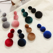 Chic Style Solid Color Hairball Pendant Earrings