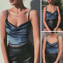 Sexy Backless Solid Color Cami Top 