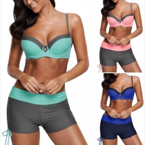 Sexy Low-waist Contrast Color Bikini Set 