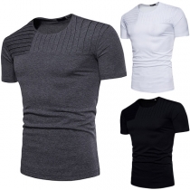 Casual Style Short Sleeve Round Neck Solid Color Men's T-shirt 
