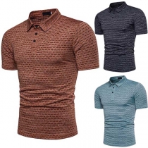 Casual Style Short Sleeve POLO Collar Men's T-shirt 