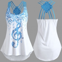 Sexy Backless Printed Sling Top