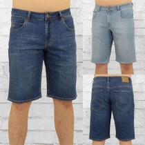  Fashion Middle-waist Men's Knee-lenth Denim Shorts 