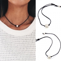 Simple Style Peal Pendant Choker Necklace