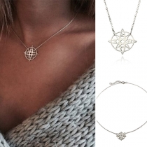 Retro Style Hollow Out Pentagram Alloy Necklace