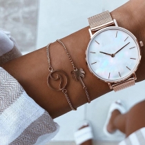 Fashion Coconut Tree Pendant Double-layer Bracelet