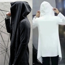 Hip-hop Style Solid Color Long Sleeve Hooded Men's Thin Cardigan