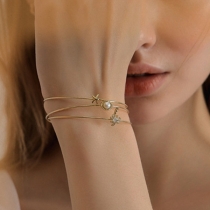 Fashion Rhinestone Inlaid Alloy Bracelet Set 3 pcs/Set