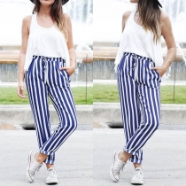 Fashion High Waist Striped Harlan Pants