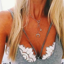 Fashion Star Crescent Pendant Necklace