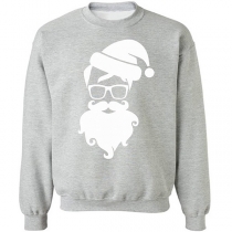 Fashion Santa Claus Printed Long Sleeve Round Neck Sweatshirt 
