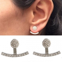Simple Style Rhinestone Inlaid Alloy Stud Earrings