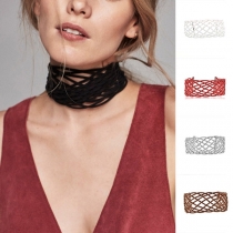Creative Style Hollow Out Net Shaped Choker Necklace