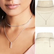 Simple Style Tassel Pendant Double-layer Necklace
