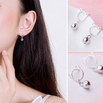 Cute Cat Shaped Alloy Earrings