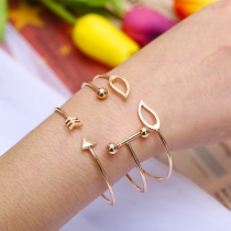 Simple Style Gold-tone Alloy Bracelet Set 3 pcs/Set 