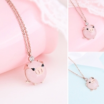 Cute Pig Pendant Alloy Necklace