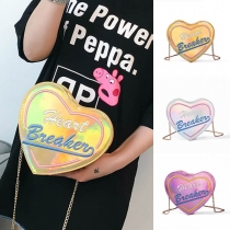 Fashion Embroidered Letters Heart-shaped Shoulder Messenger Bag 