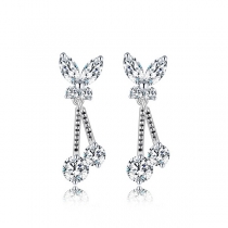 Fashion Rhinestone Inalid Butterfly Shaped Stud Earrings