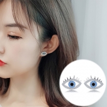 Chic Style Rhinestone Inlaid Eye-shaped Stud Earrings