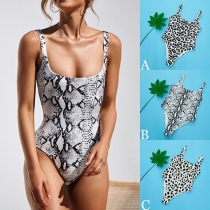 Sexy Backless Leopard Printed One-piece Swimsuit 