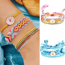 Bohemian Style Colorful Braided Bracelet Set 3 pcs/Set 