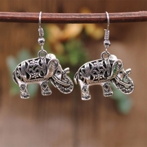 Retro Style Elephant Pendant Earrings