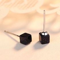 Simple Style Starry Square Stone Shaped Stud Earrings