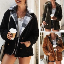 Fashion Solid Color Long Sleeve Plush Coat 