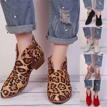 Fashion Flat Heel Round Toe Leopard Printed Shoes