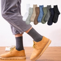 Fashion Solid Color Breathable Man's Socks 3 Pairs/Set