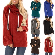 Fashion Solid Color Long Sleeve Loose Hoodie 