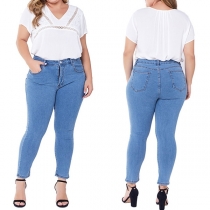 Fashion Middle-waist Slim Fit Skinny Jeans 