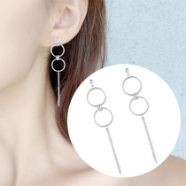 Fashion Tassel Pendant Round Shape Earrings 