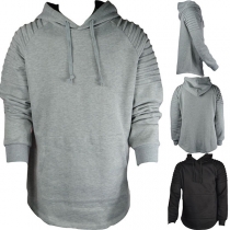 Fashion Solid Color Long Sleeve Man's Hoodie
