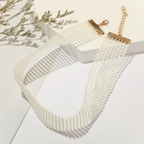 Fashion Imitation Pearl Choker Necklace