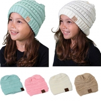 Fashion Solid Color Knit Beanies for Kids