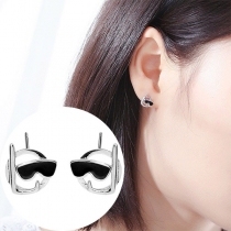 Creative Style Sunglasses Shaped Stud Earrings 