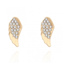 Fashion Rhinestone Inlaid Wing Shaped Stud Earrings 