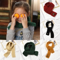 Fashion Solid Color Knit Scarf for Kids