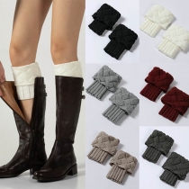 Fashion Solid Color Knit Leg Warmer 2 pair/set