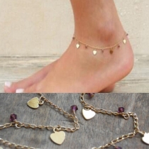 Simple Style Heart Pendant Alloy Anklet