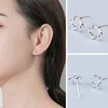 Simple Style Hexagram Shaped Stud Earrings 