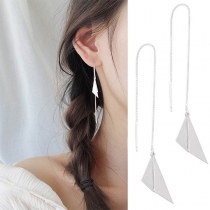 Fashion Triangle Pendant Tassel Earrings