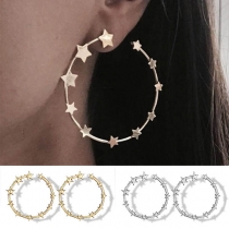 Chic Style Pentagram O-shaped Alloy Earrings