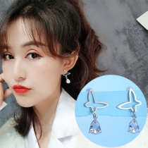 Fashion Rhinestone Inlaid Irregular Earrings