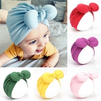 Cute Style Solid Color Knotted Bow-knot Baby Turban