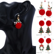 Chic Style Asymmetric Christmas Earrings